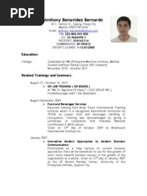 resume format resume profile samples